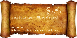 Zeitlinger Abelárd névjegykártya